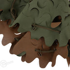 Detail view of metal rim hooks and cinch cord on French Salade helmet cover