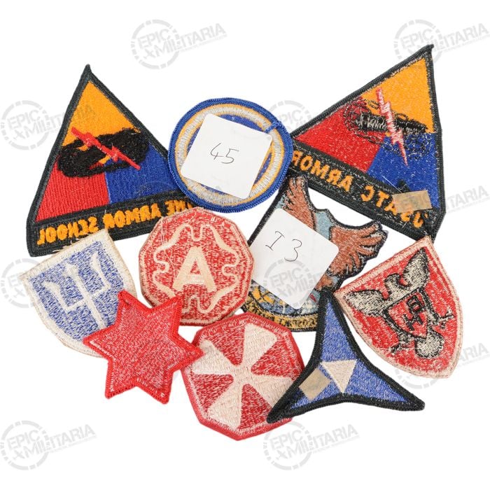 Reverse side of Type 1 original post WW2 US embroidered cloth shoulder patches