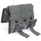 Open outer flap of US military AT-Digital camo triple ammo pouch showing three internal pocket flaps