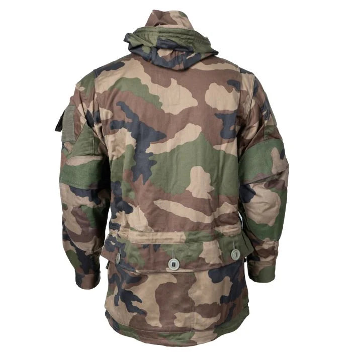 Rear view of French Army FELIN T4 Combat Jacket highlighting dual-access poacher pocket