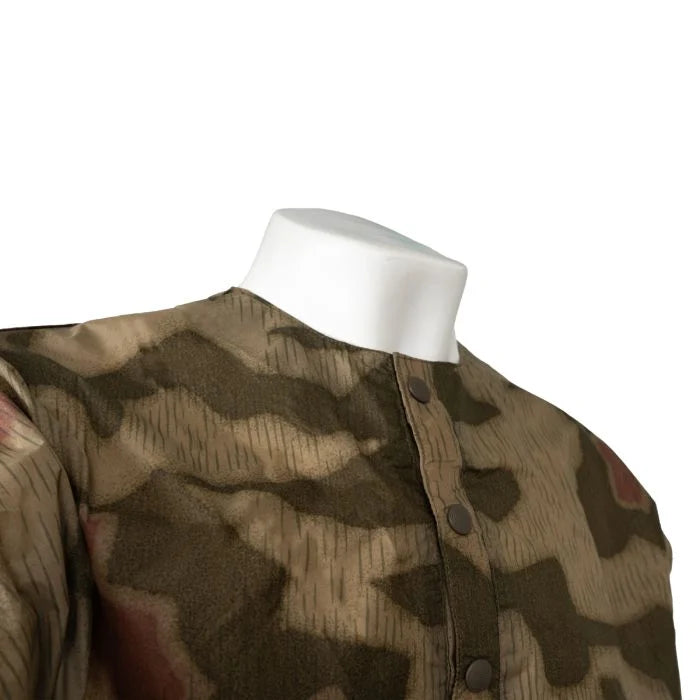 Close-up of the front collar snap placket on the German Border Police poncho.