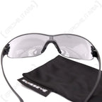 Rear view of Swiss Eye F-22 glasses showing rubber nose bridge padding and flat temples