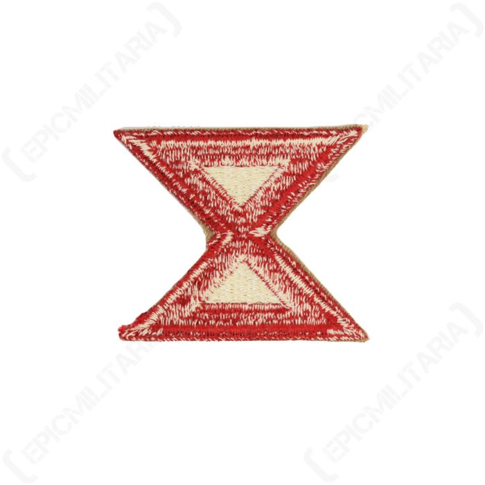 Reverse view showing cut edge backing and stitching of original US 10th Army patch