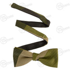Green ripstop pattern pre-tied camouflage bow tie with metal T-hook fastener