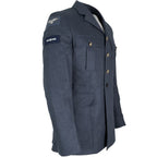 Side view showing sleeve rank chevrons and RAF eagle patch on RAF No1 dress jacket