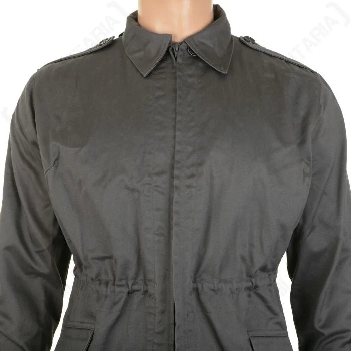 Close-up of Danish Army M71 Parka waist drawcord and concealed zipper flap