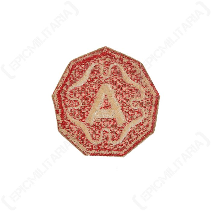Reverse side of original embroidered US 9th Army uniform patch