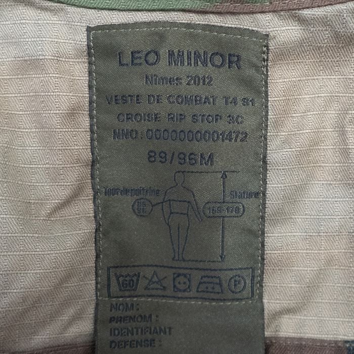 Official manufacturer label inside French FELIN T4 S1 combat jacket by Leo Minor dated 2012