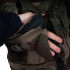 Dual-access rear lumbar poacher pocket on French Army FELIN T4 combat jacket