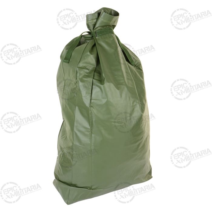 Side angle view of Type 2 rubberised waterproof Belgian Army duffel bag