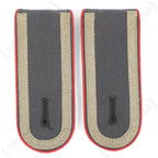 German Bundeswehr shoulder boards with bright red piping and woven tresse, representing Unteroffizier rank.