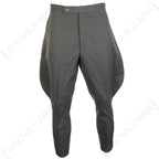 Front view of original German Officer Grey Jodhpurs in Supergrade condition, showing the flared thigh cut and tapered leg.