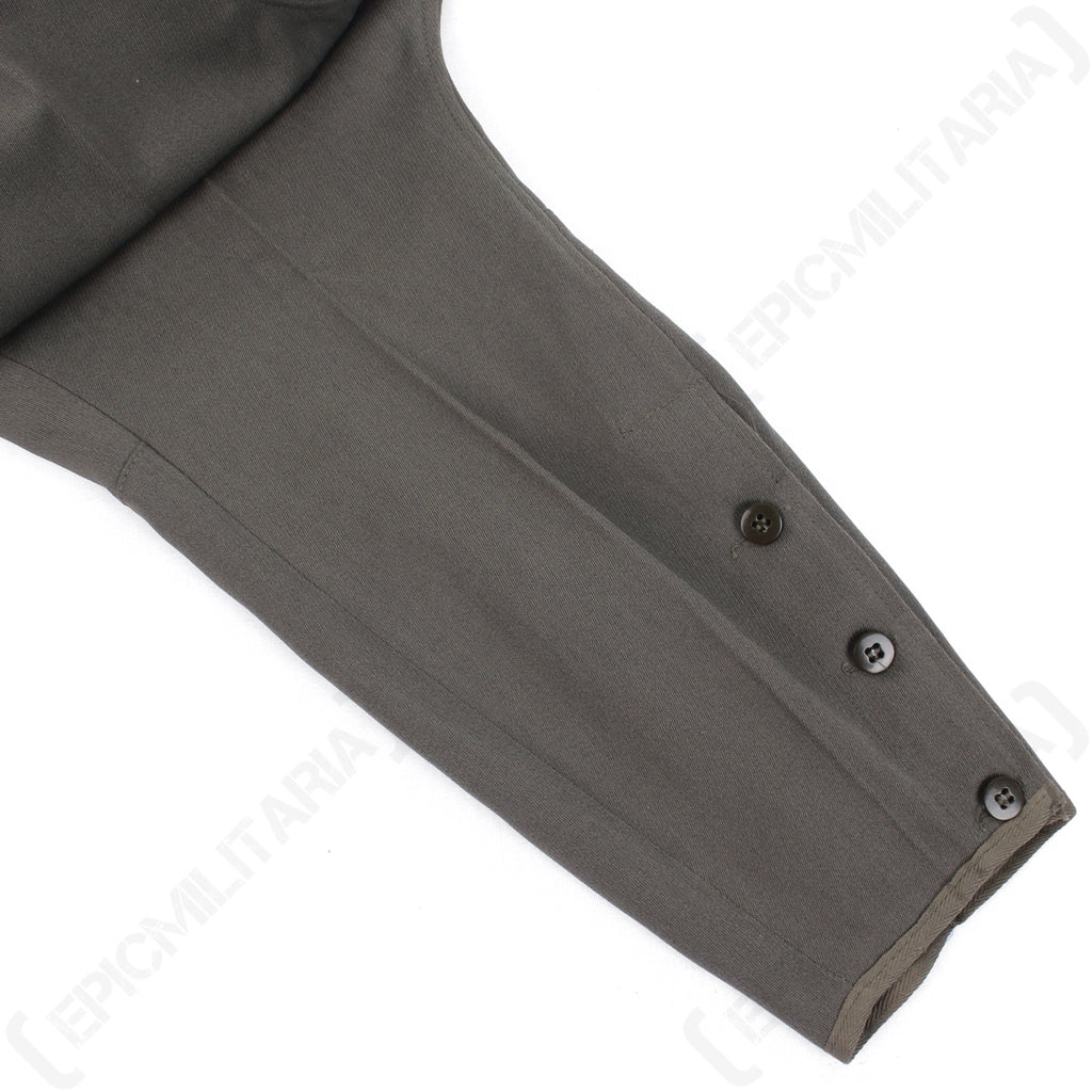 Close-up of the lower leg of German Officer jodhpurs, showcasing the functional ankle button fastenings and durable wool-mix fabric.
