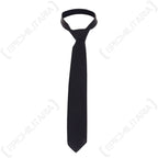 Original vintage black German Army issue necktie displayed in full, showing the classic formal design and woven fabric texture.