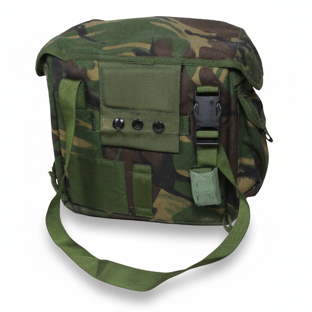 Full rear perspective of the British Army S10 haversack displaying the rugged construction and tactical carrying straps for field use.
