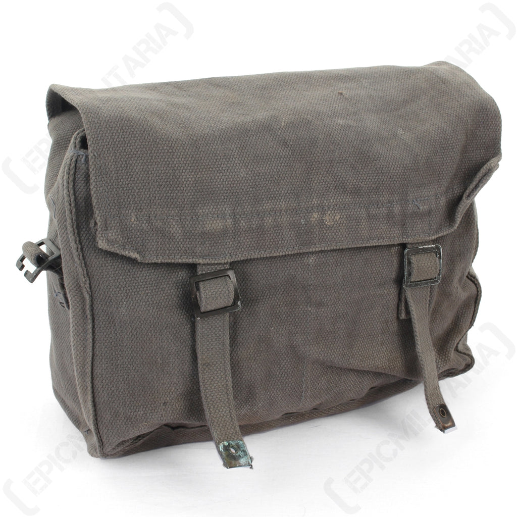 Original WW2 style 37 Pattern British Army small pack, featuring heavy-duty canvas, flap closure, and two buckle straps.