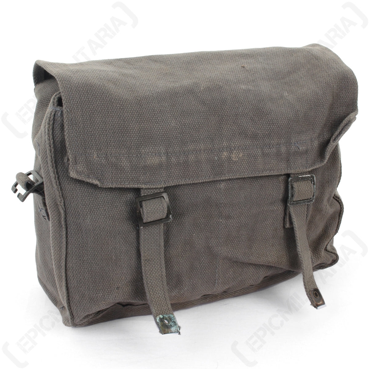 Original WW2 style 37 Pattern British Army small pack, featuring heavy-duty canvas, flap closure, and two buckle straps.