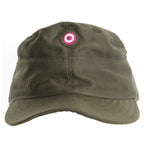 Front view of the Austrian Bundesheer field cap displaying the iconic red and white embroidered national cockade on olive drab material.
