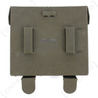 Rear view of the German G3 double magazine pouch, featuring integrated belt attachment loops for tactical gear configuration.