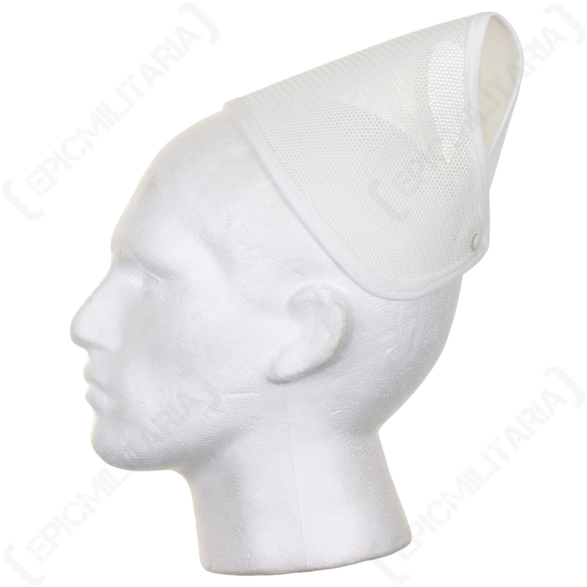 Three-quarter angle of the breathable polyester nurses cap, displaying the structured shape and mesh texture.