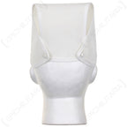 Rear view of the vintage nurses cap featuring adjustable pop stud fastenings for a secure fit.