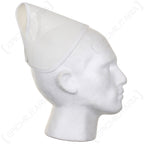 Profile view of the white mesh nurses cap from the opposite side, showing the classic uniform aesthetic.