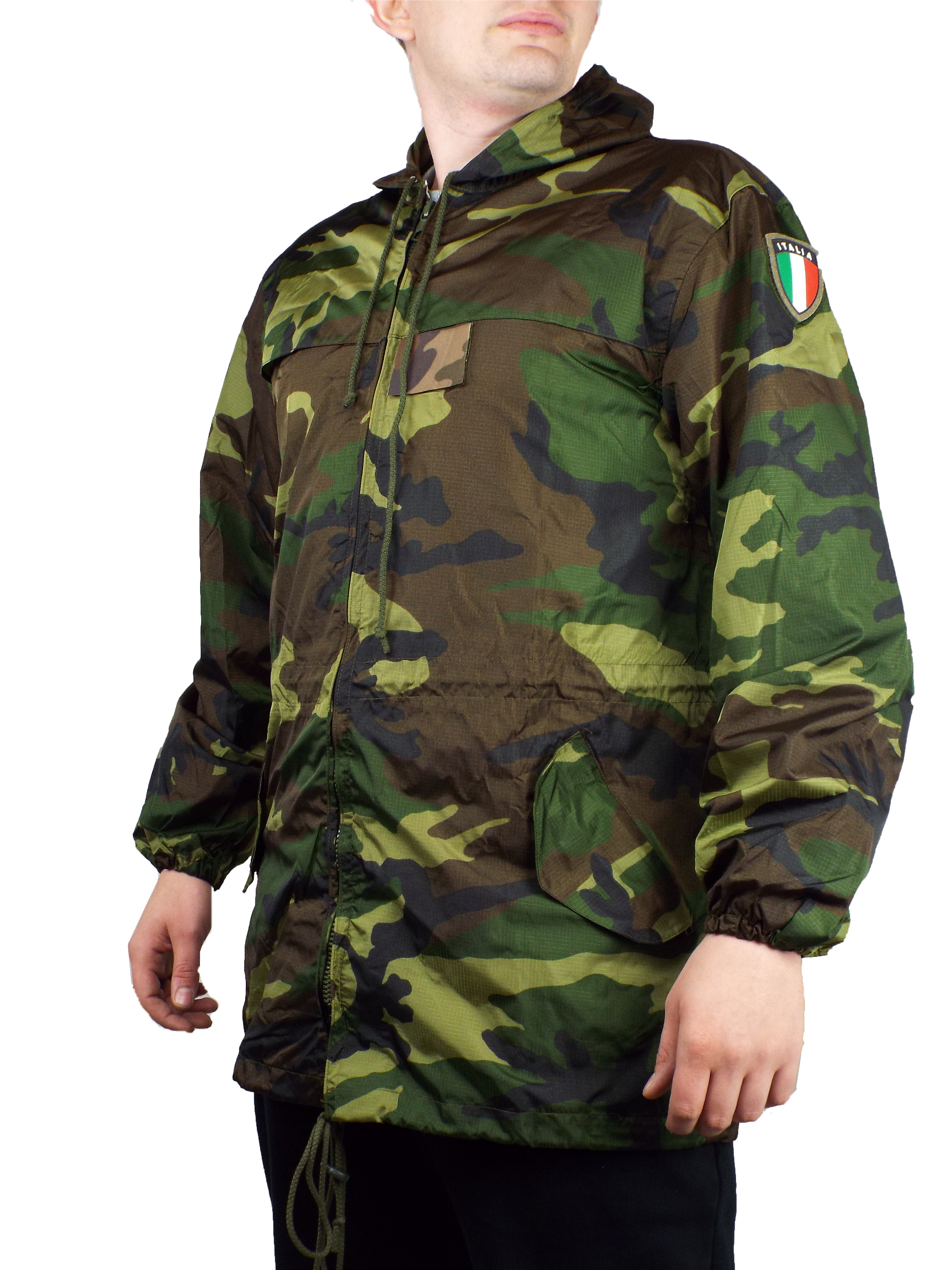 Italian Army Camo Waterproof Rip-Stop Jacket - unissued