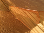 Interior side wall showing the folded-back Velcro ventilation flap for air circulation.
