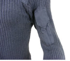 Close-up of the utility sleeve pocket on the RAF military pullover, showing the durable poly-cotton material and dedicated slots for pens or small tools.