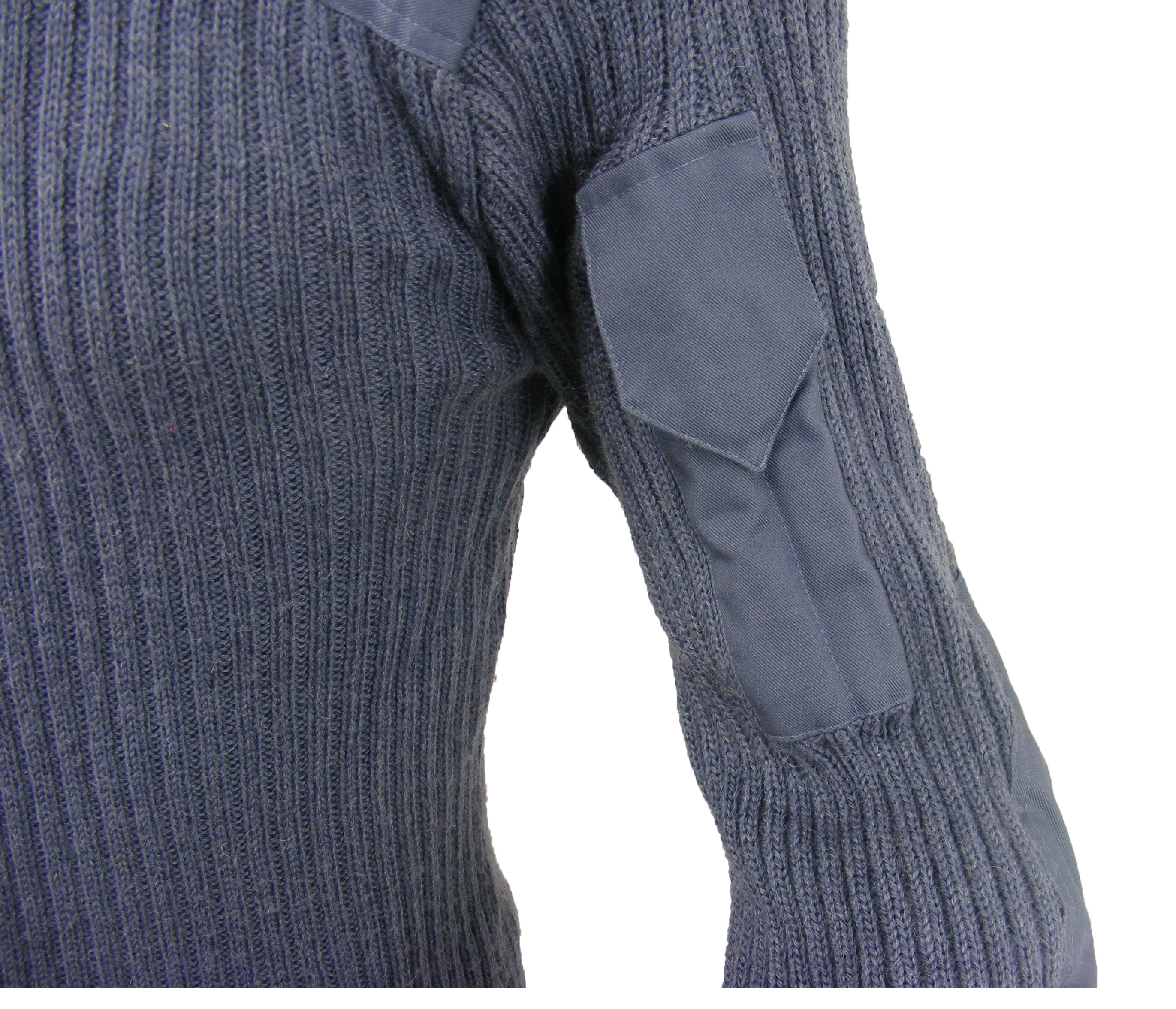 Close-up of the utility sleeve pocket on the RAF military pullover, showing the durable poly-cotton material and dedicated slots for pens or small tools.
