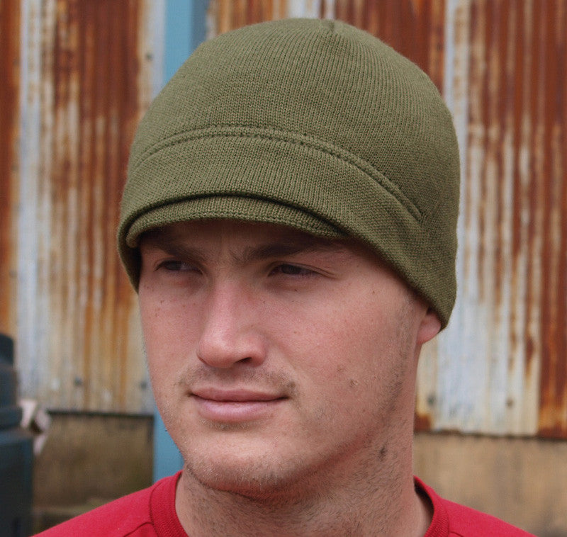 Italian Army Wool Peaked Beanie Hat